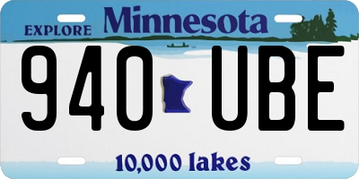 MN license plate 940UBE
