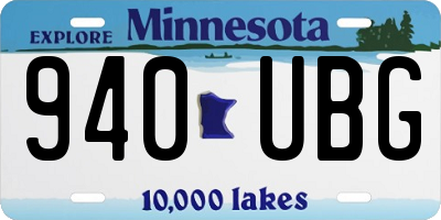 MN license plate 940UBG