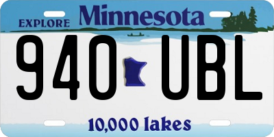 MN license plate 940UBL