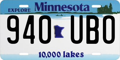 MN license plate 940UBO