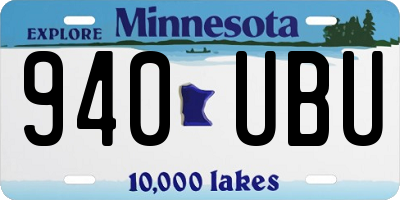 MN license plate 940UBU