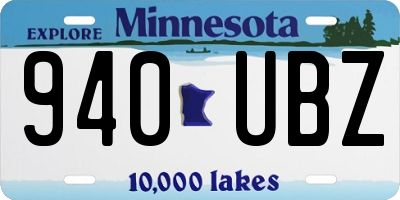 MN license plate 940UBZ