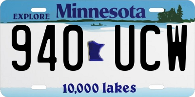 MN license plate 940UCW