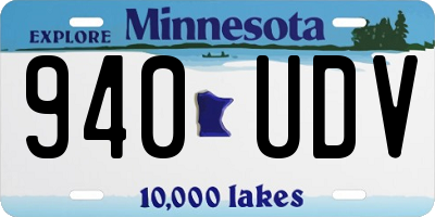 MN license plate 940UDV