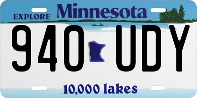 MN license plate 940UDY