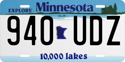 MN license plate 940UDZ