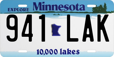 MN license plate 941LAK