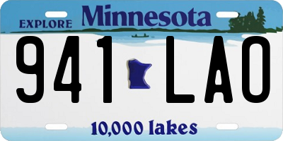 MN license plate 941LAO