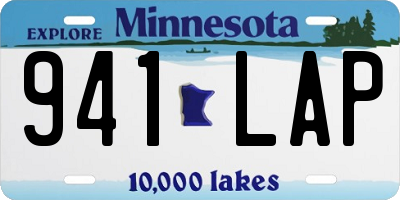 MN license plate 941LAP