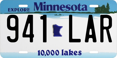 MN license plate 941LAR