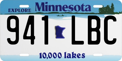 MN license plate 941LBC