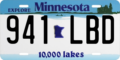 MN license plate 941LBD