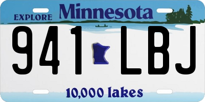 MN license plate 941LBJ