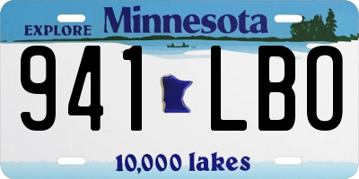 MN license plate 941LBO