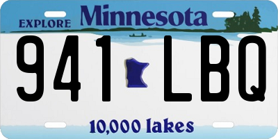 MN license plate 941LBQ