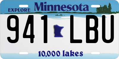 MN license plate 941LBU