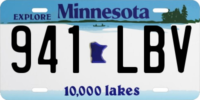 MN license plate 941LBV