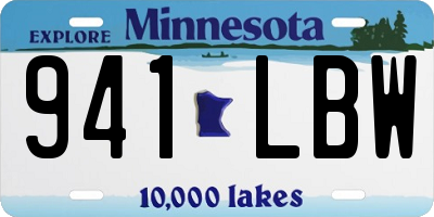 MN license plate 941LBW