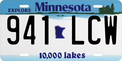 MN license plate 941LCW