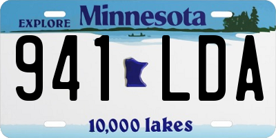 MN license plate 941LDA