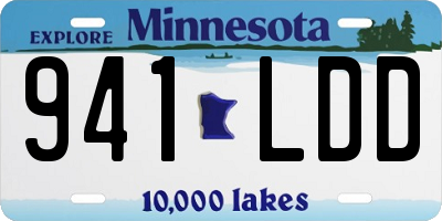 MN license plate 941LDD