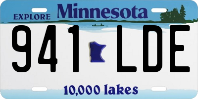 MN license plate 941LDE