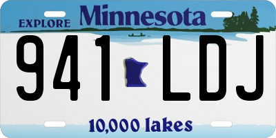 MN license plate 941LDJ