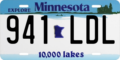 MN license plate 941LDL