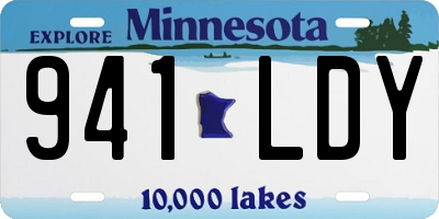 MN license plate 941LDY