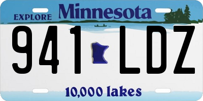MN license plate 941LDZ
