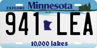 MN license plate 941LEA