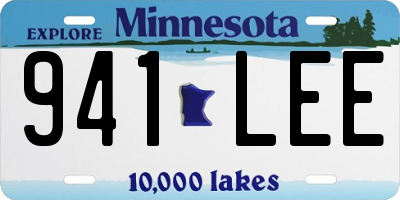 MN license plate 941LEE