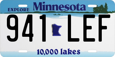 MN license plate 941LEF