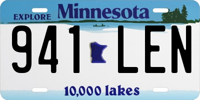 MN license plate 941LEN