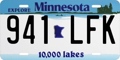 MN license plate 941LFK