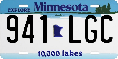 MN license plate 941LGC