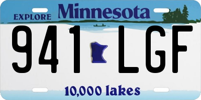 MN license plate 941LGF
