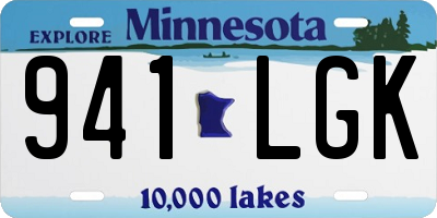 MN license plate 941LGK
