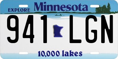MN license plate 941LGN