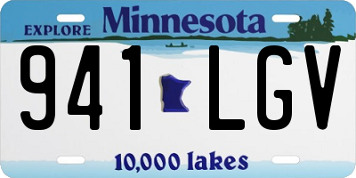 MN license plate 941LGV