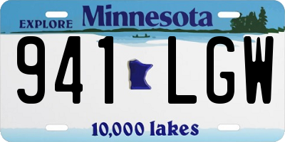 MN license plate 941LGW