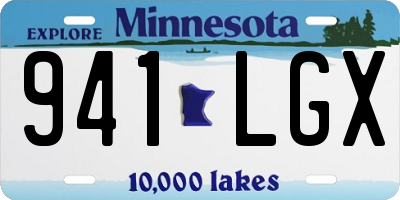 MN license plate 941LGX