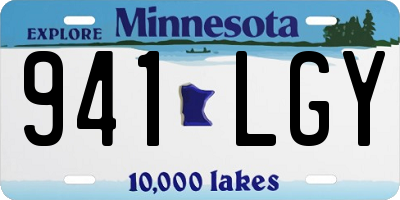 MN license plate 941LGY