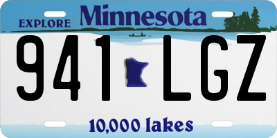 MN license plate 941LGZ