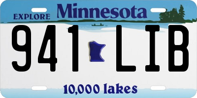 MN license plate 941LIB