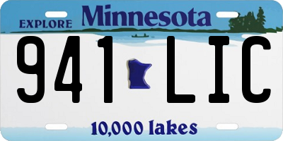 MN license plate 941LIC