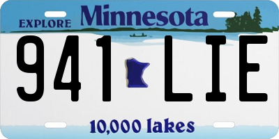 MN license plate 941LIE