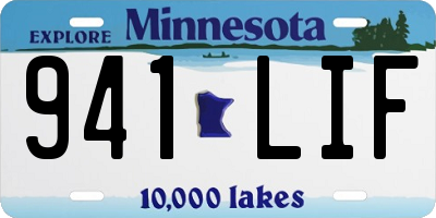 MN license plate 941LIF