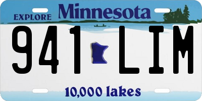 MN license plate 941LIM