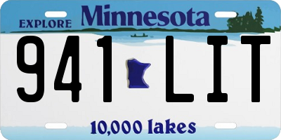 MN license plate 941LIT